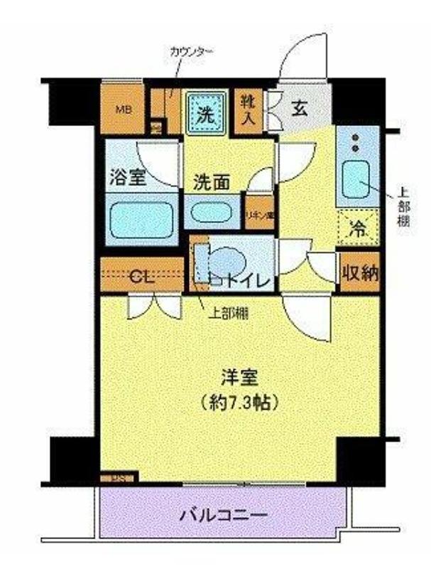 ガリシア用賀(1K/4階)の間取り写真