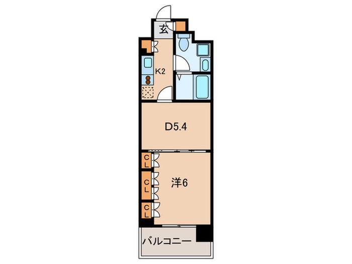アーレア戸越公園(1DK/13階)の間取り写真