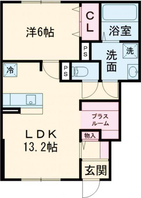 セジュール沼ノ端中央VI(1LDK/1階)の間取り写真