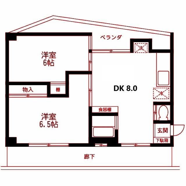 ファーストハイツ(2DK/2階)の間取り写真