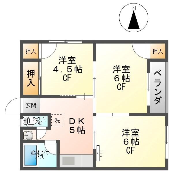 セントラルビル(3K/3階)の間取り写真