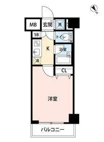 パレステュディオ新宿御苑前(1K/5階)の間取り写真
