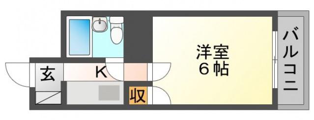 PONTE吉島(1K/2階)の間取り写真