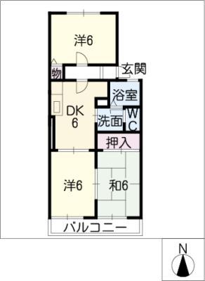 メゾンアピア(3DK/1階)の間取り写真
