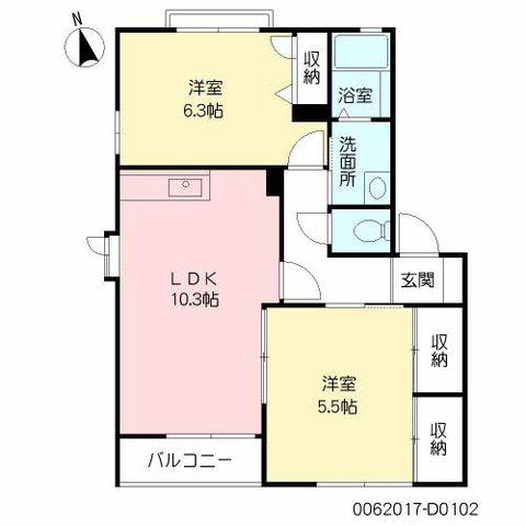 グリーンパーク96 D(2LDK/2階)の間取り写真