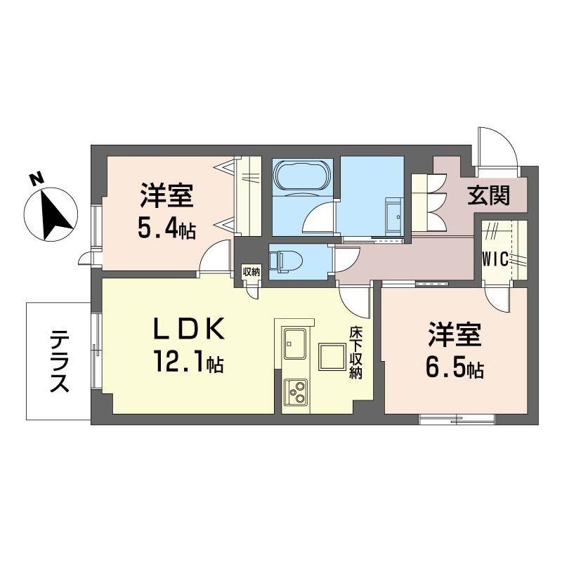 エフボーテ(2LDK/1階)の間取り写真
