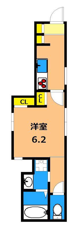 NN戸越(1K/1階)の間取り写真