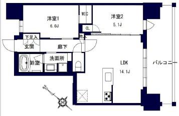 センチュリー千葉みなと(2LDK/7階)の間取り写真