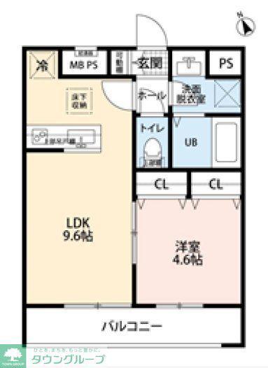 リーブルファイン鹿浜(1LDK/1階)の間取り写真