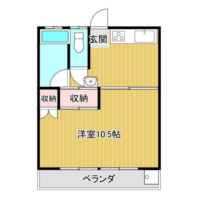 コーポ福永(1K/2階)の間取り写真