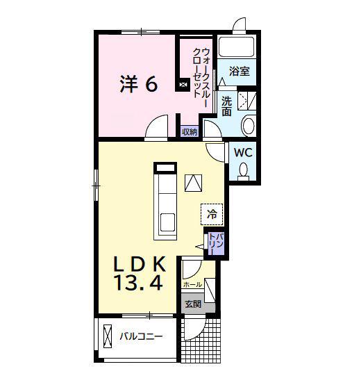 アヴェニュー(1LDK/1階)の間取り写真