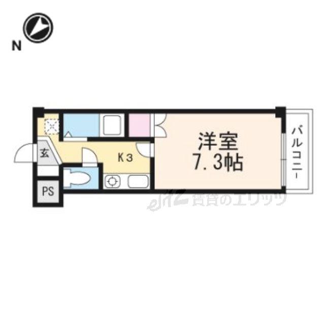 ローズハイツT・K(1K/3階)の間取り写真
