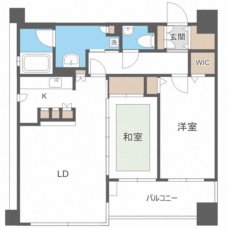 S-FORT中島公園(2LDK/3階)の間取り写真