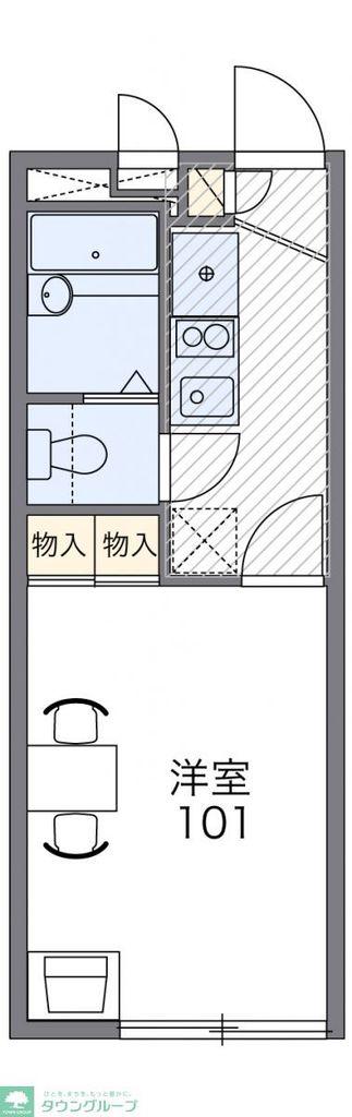 レオパレスサンII(1K/1階)の間取り写真