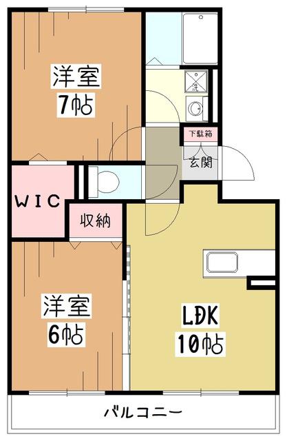 セント光ヶ丘II(2LDK/1階)の間取り写真