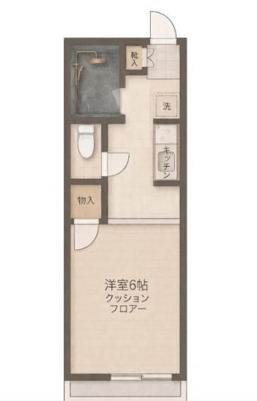 コモハウスII(1K/1階)の間取り写真