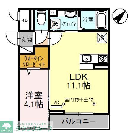 ディール川口(1LDK/3階)の間取り写真