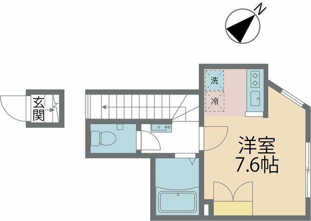 アリビオ立川(ワンルーム/2階)の間取り写真