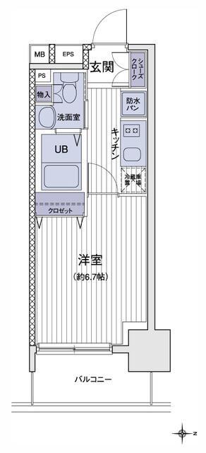 エスティメゾン大島(1K/3階)の間取り写真