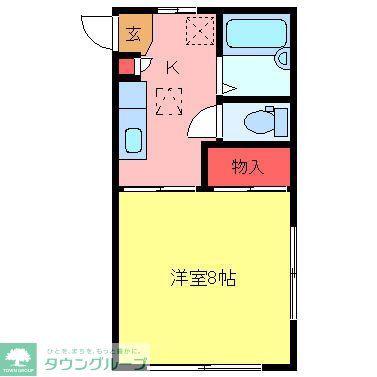 ビュー三光(1K/1階)の間取り写真