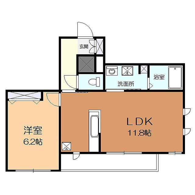 フォレストニイヤ(1LDK/1階)の間取り写真
