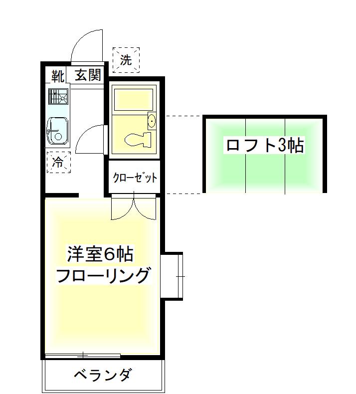 第3泉ハイツ(1K/1階)の間取り写真