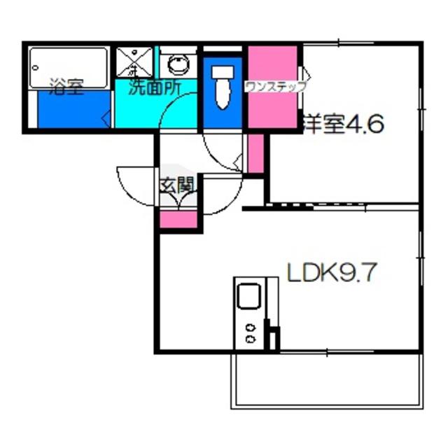 アビコシオン(1LDK/2階)の間取り写真
