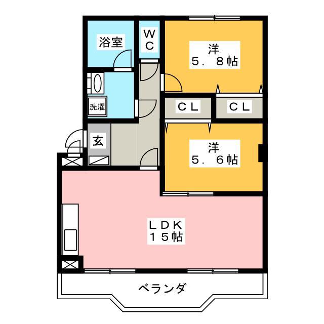 ソフィア II(2LDK/3階)の間取り写真