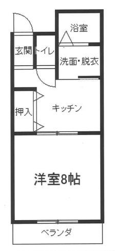 コスモコーポラス(1DK/2階)の間取り写真