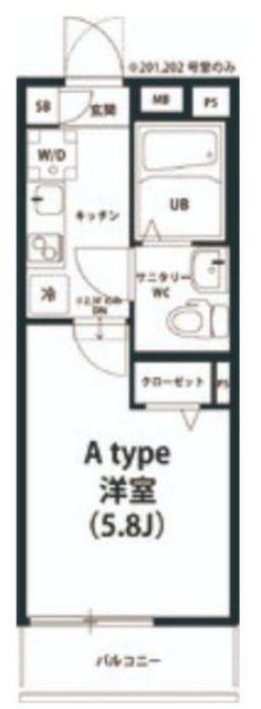 ラフィットⅡ(1K/3階)の間取り写真