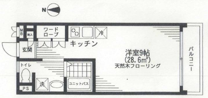 ウィステリアVI(ワンルーム/2階)の間取り写真