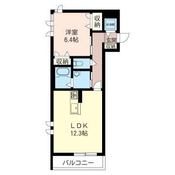 GARDEN TERRACE(1LDK/3階)の間取り写真