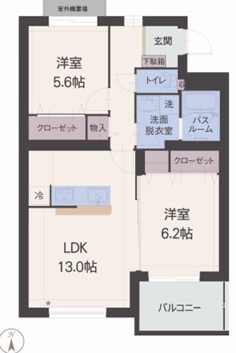 ルミナスコート(2LDK/3階)の間取り写真