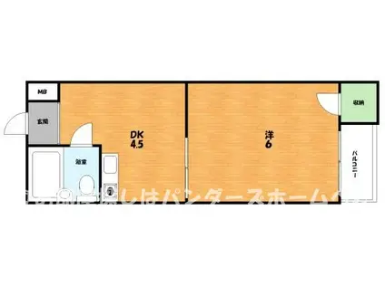 シップス甲斐田(1DK/1階)の間取り写真
