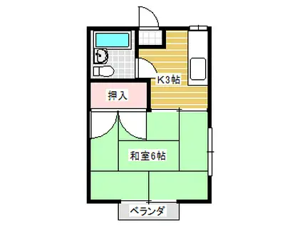 ソイハウス清風(1K/2階)の間取り写真