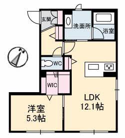 RARE MAISON(1LDK/1階)の間取り写真