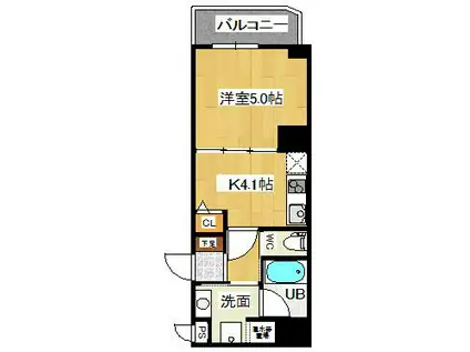 ロータリーコーポ東高津(1K/2階)の間取り写真