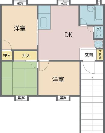グリーンプラザ舞崎(3DK/2階)の間取り写真