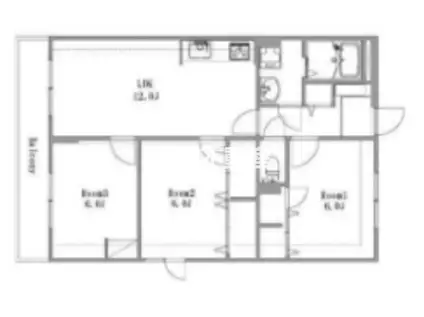 エスポワール豊福(3LDK/3階)の間取り写真