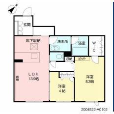 FREUDE帯山西(2LDK/1階)の間取り写真