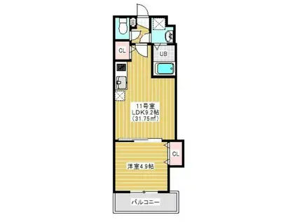 金太郎ヒルズ255(1LDK/4階)の間取り写真