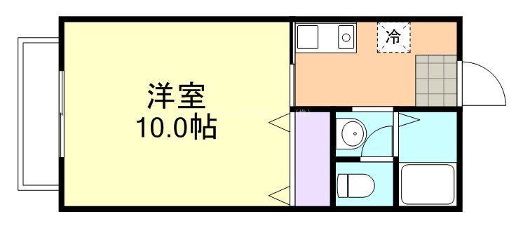 エタニティー安江B棟(1K/1階)の間取り写真