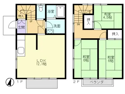 コーポ三宅 E(3LDK/1階)の間取り写真