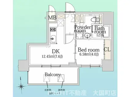 エスライズ難波III(1LDK/10階)の間取り写真