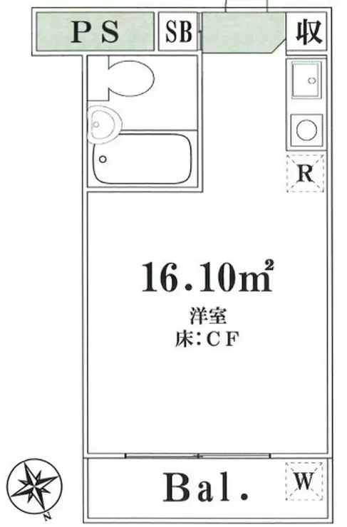 スカイコート横浜黄金町 3階階 間取り