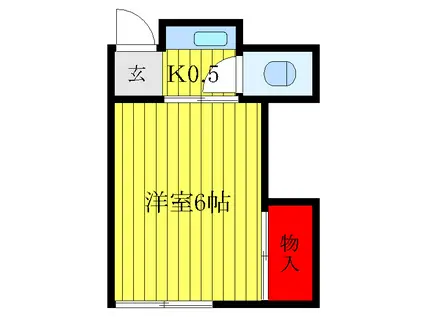 関アパートI(ワンルーム/1階)の間取り写真