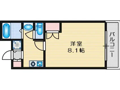 グリーンハイツ豊川II(1K/1階)の間取り写真