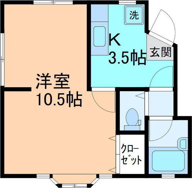 リヴィエールM(1K/2階)の間取り写真