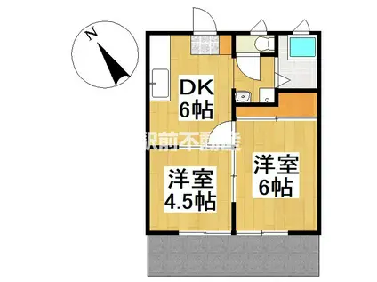 コーポ松浦(2DK/1階)の間取り写真