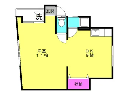 竜山榎本ビル(1LDK/2階)の間取り写真